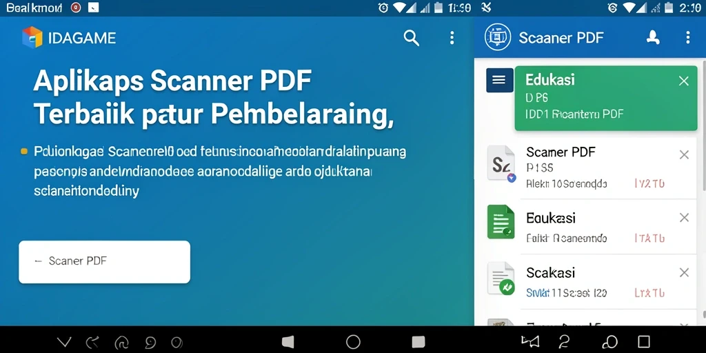 Antarmuka aplikasi IDAGAME yang mudah digunakan untuk pemindaian PDF.
