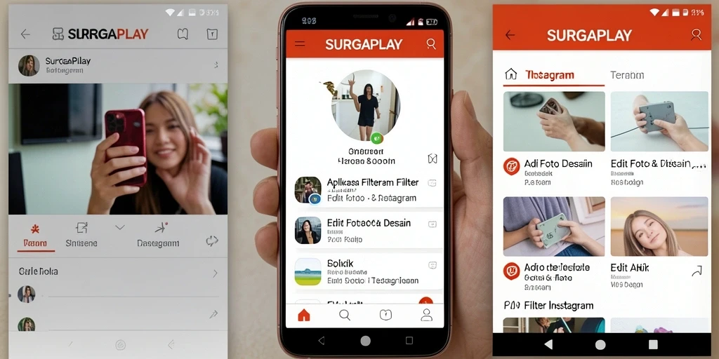 Tampilan antarmuka pengguna yang sederhana dan intuitif dari SURGAPLAY.